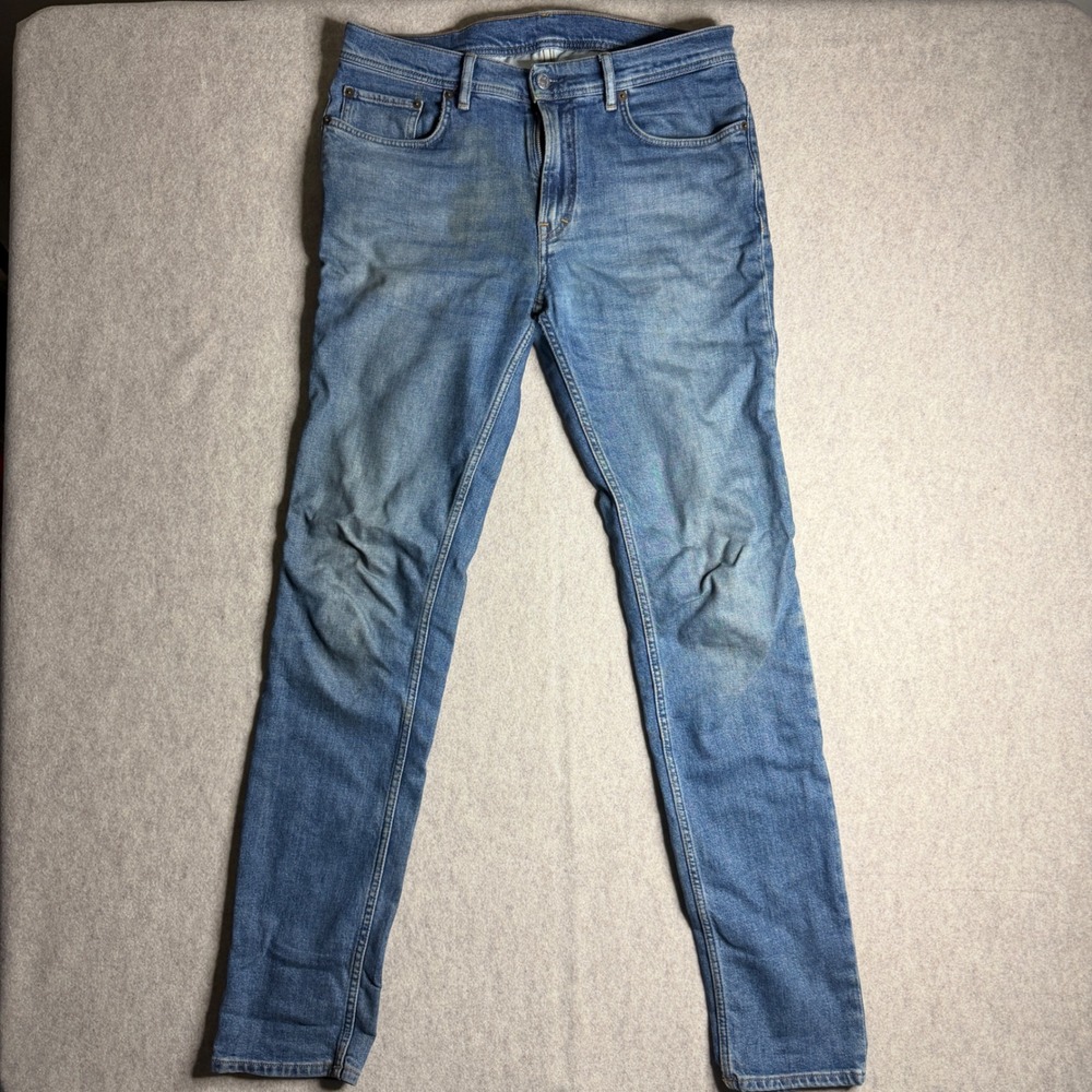 Acne Studios North Mid Blue Slim Fit Jeans Mens 34x34 Organically Grown Cotton